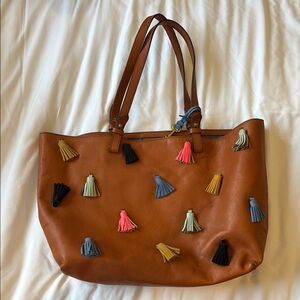 Fossil Tassel Tote Bag